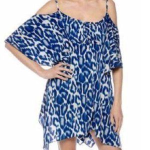 Jessica Simpson Blue Leopard Lemoore Ruffle